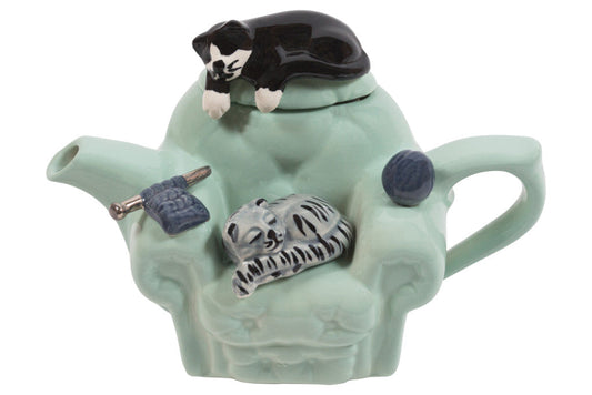 Ceramic Inspirations Cat Armchair Green 1 Cup Teapot