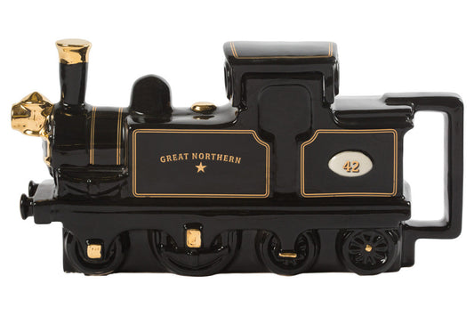 Ceramic Inspirations Steam Train Black Large Teapot