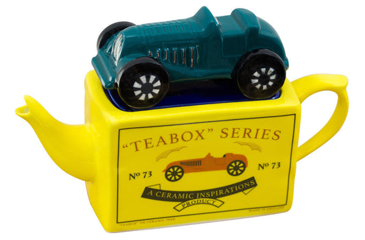 Ceramic Inspirations Tea Box Series Racing Car Green One Cup Teapot