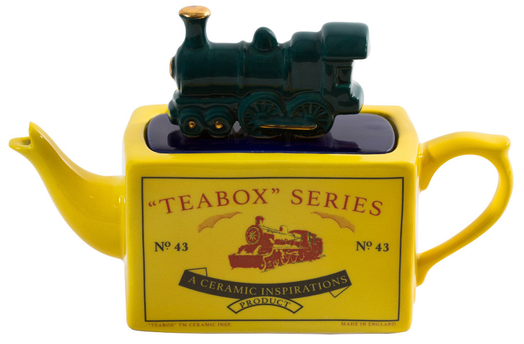 Ceramic Inspirations Tea Box Series Train Green One Cup Teapot