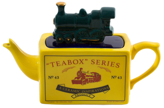 Ceramic Inspirations Tea Box Series Train Green One Cup Teapot