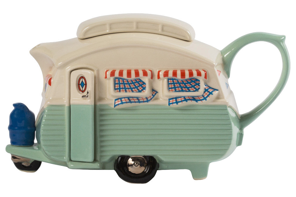 Ceramic Inspirations Touring Caravan Green Teapot -Ltd Ed