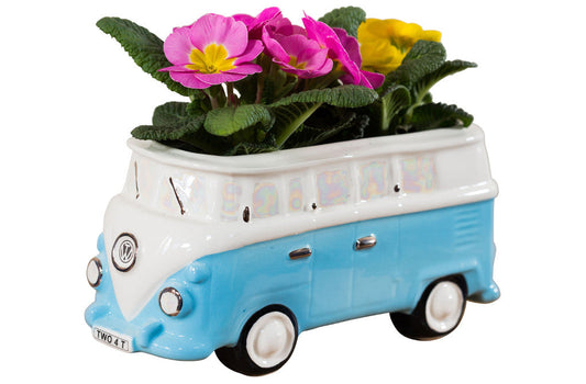 Ceramic Inspirations VW Camper Van Planter - Blue