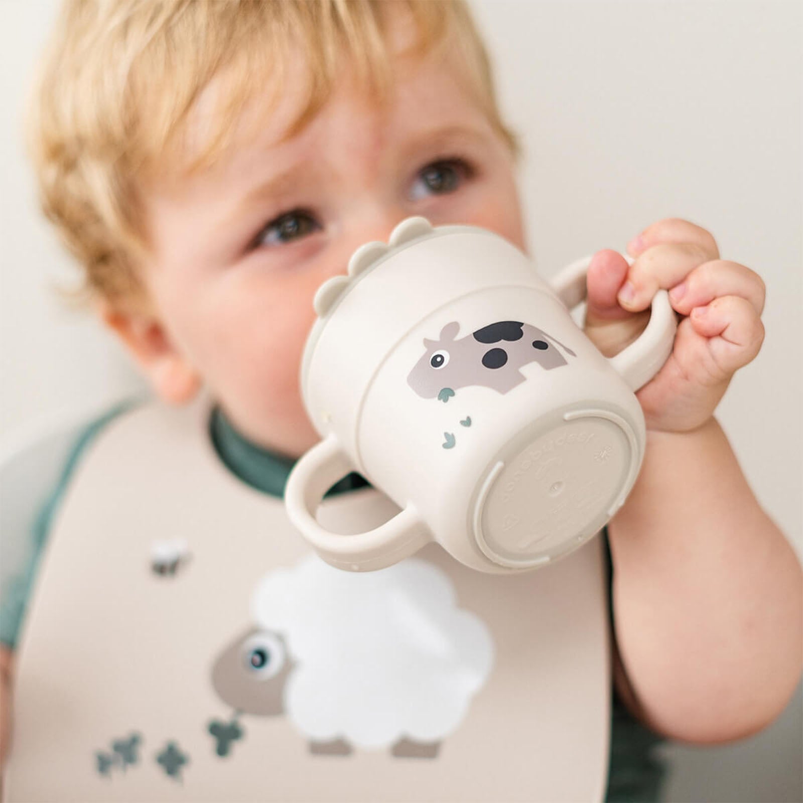 Done By Deer Foodie Spout Cup - Tiny Farm Sand