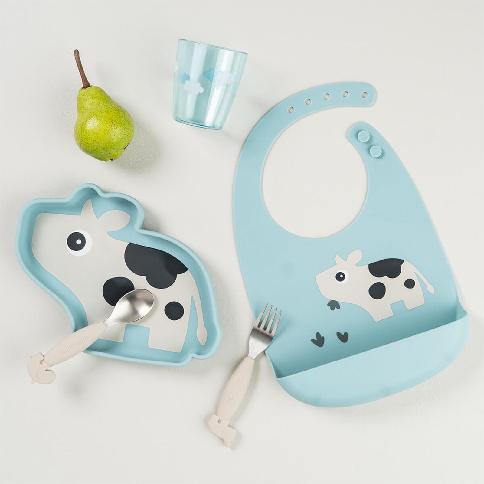 Done By Deer Silicone Bib - Dotti Blue