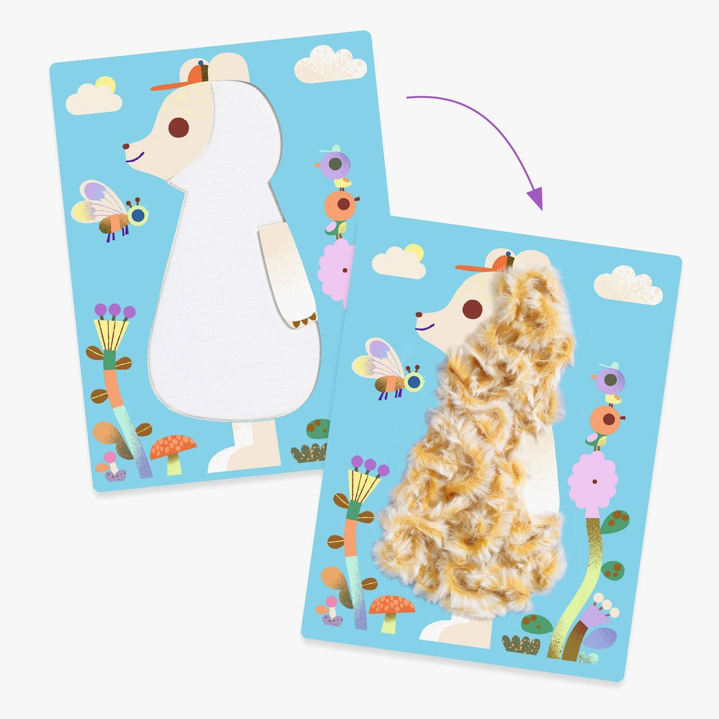 Djeco Wool & Velcro Fluffy Friends Craft Set