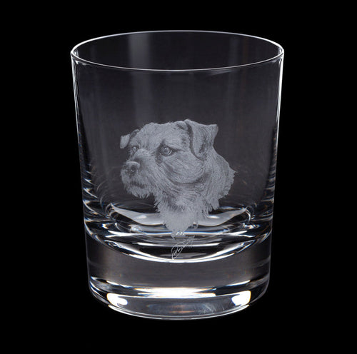 Dartington Crystal Hand Engraved Border Terrier Tumbler