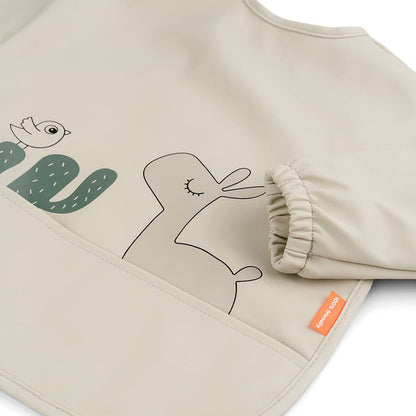 Done By Deer Sleeved Pocket Bib - Sand