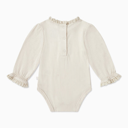 Frilled Ribbed Long Sleeve Bodysuit