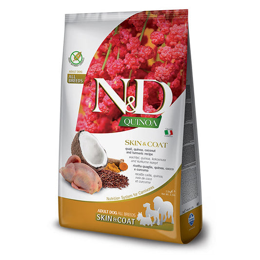 Farmina N&D Quinoa Skin and Coat Quail for Adults Dry Dog Food