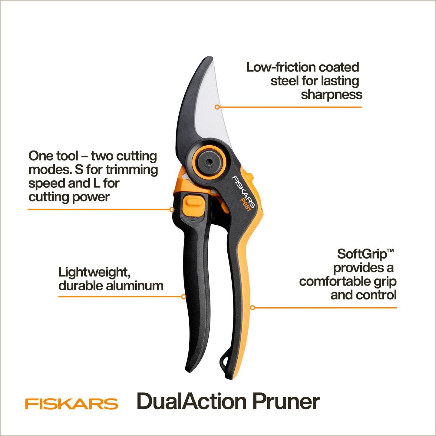 Fiskars X-series DualAction Secateurs Bypass P981