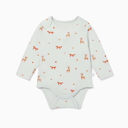 Fox Print Long Sleeve Bodysuit