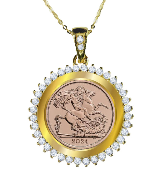 Goviers Exclusive King Charles III 22ct Gold Half Sovereign 2024 Necklace