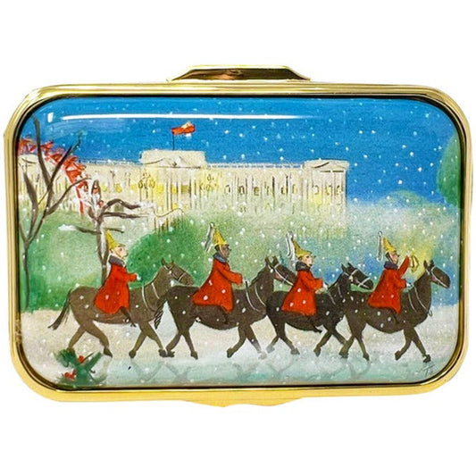 Halcyon Days Life Guards in the Snow Enamel Box