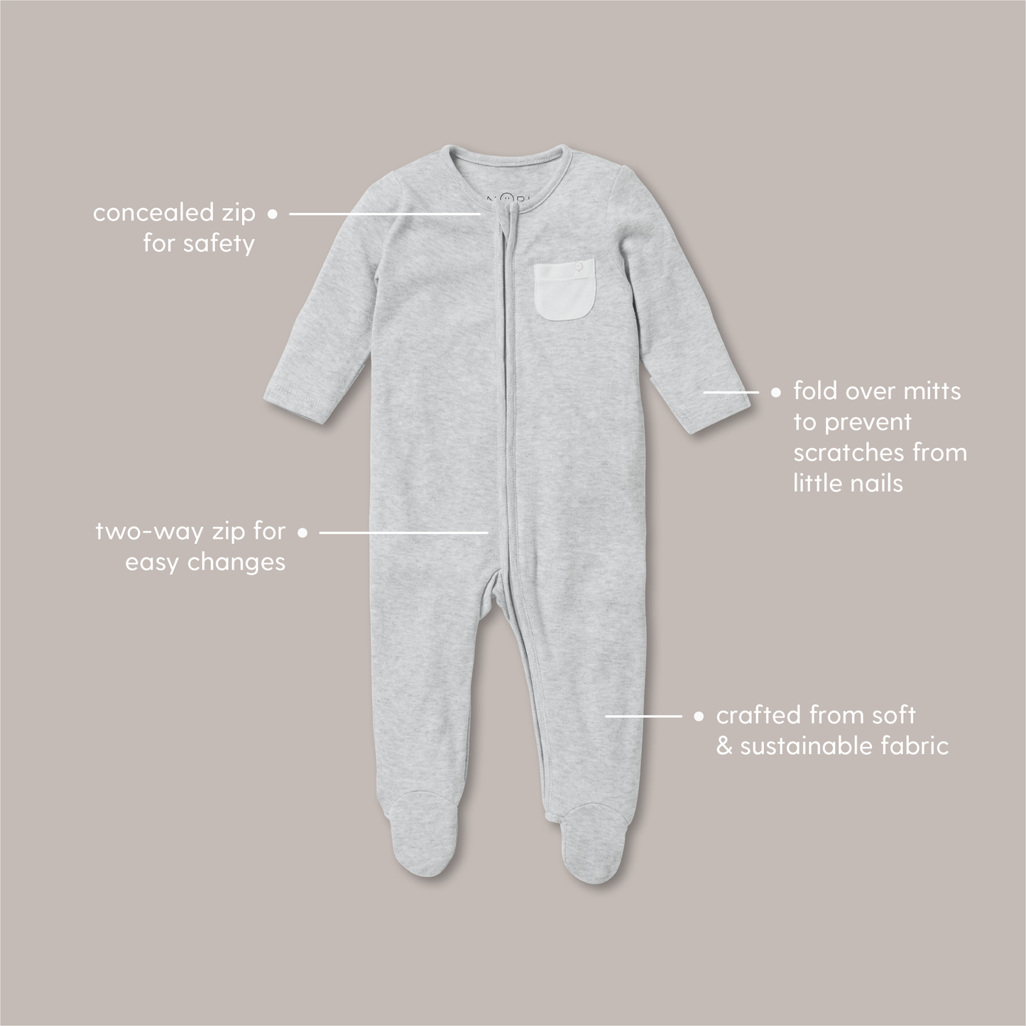 Clever Zip Sleepsuit - Blush Stripe