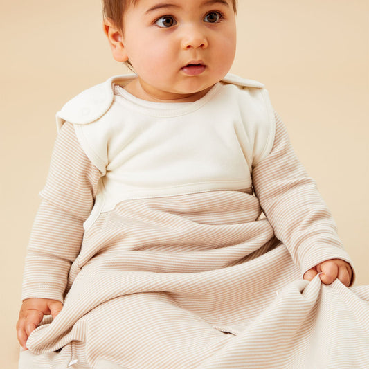 Clever Year Round Sleeping Bag 1.5 TOG - Oatmeal Stripe