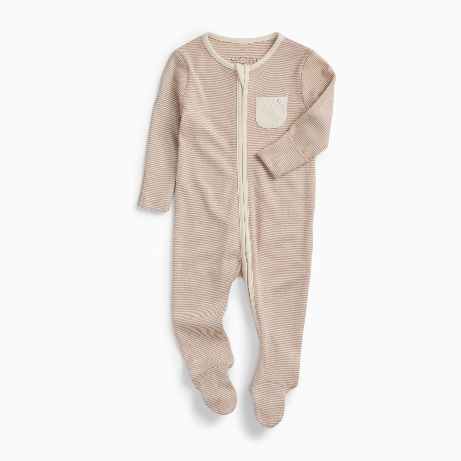 Clever Zip Sleepsuit - Oatmeal Stripe