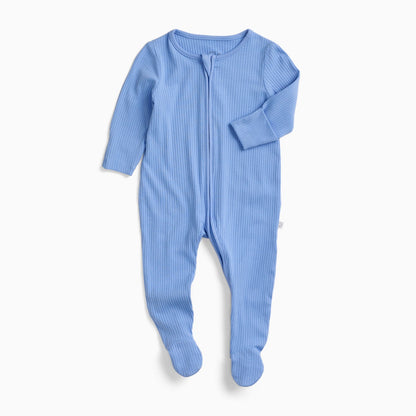 Hydrangea Ribbed Clever Zip Sleepsuit
