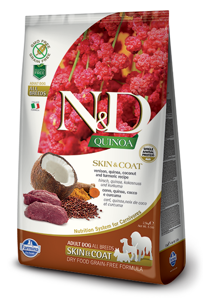 Farmina N&D Quinoa Skin and Coat Venison for Adults Dry Dog Food