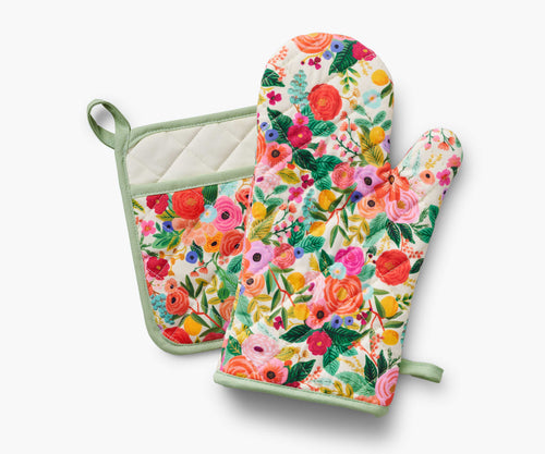 Oven Mitt and Pot Holder Set - Garden Party