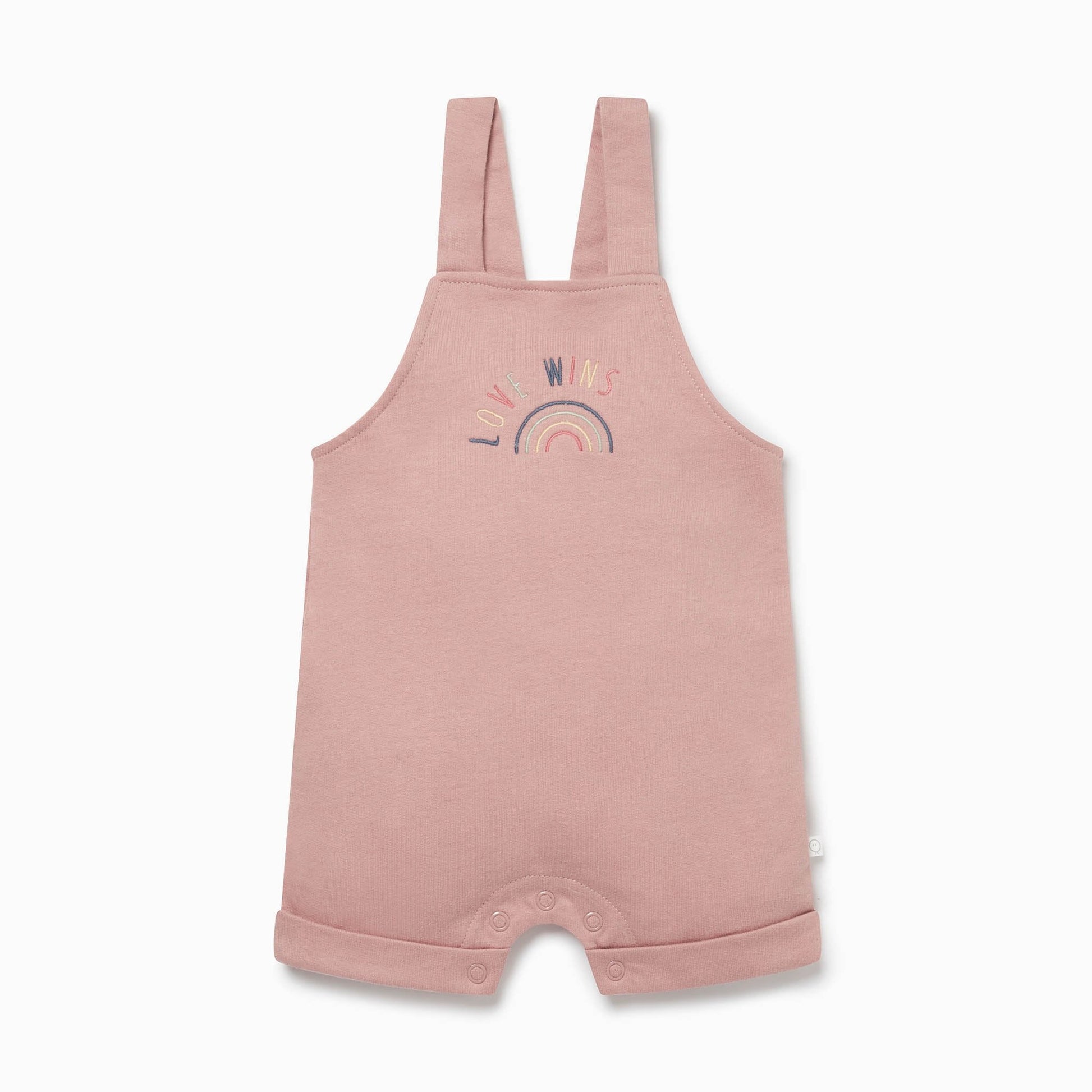 Blush Rainbow Slogan Dungarees