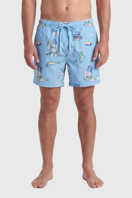 TEAMLTD - CLASSIC 6" SWIM SHORTS | Catch of the Day Blue