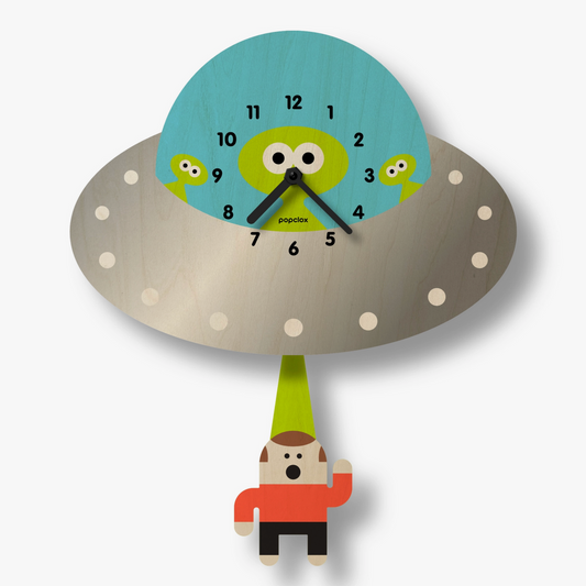 Blue Flying Saucer Pendulum Clock