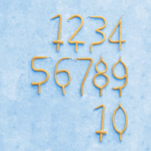 1st to 10th Birthday Beeswax Number Candle Set