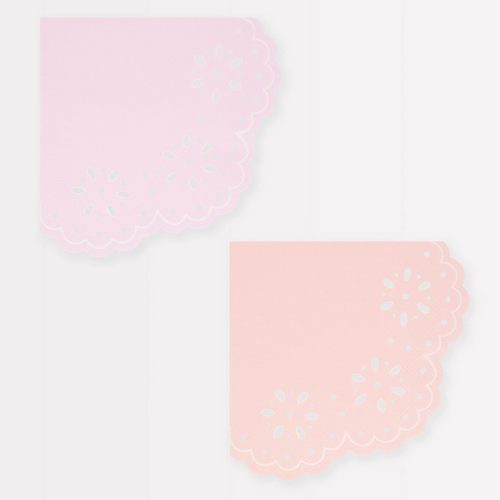Broderie Anglaise Lace Multi Small Napkins (x16)