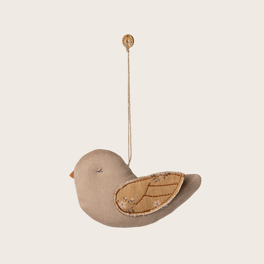 Bird Fabric ornament - Mable - Latte