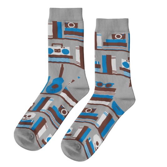 Bookshelf Crew Socks - Large
