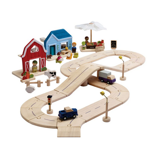 City transit rail & road playset