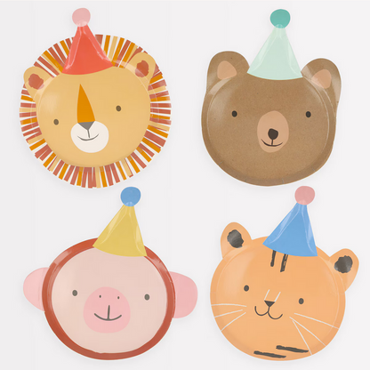 Animal Parade Die Cut Plates (pk8)