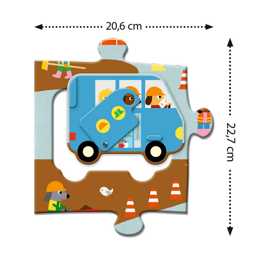 Construction Site Giant Floor Jigsaw Puzzle -12pcs