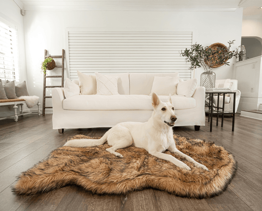 Paw Brands - PupRug by Paw.com™ Faux Fur Orthopedic Dog Bed - Curve Sable Tan