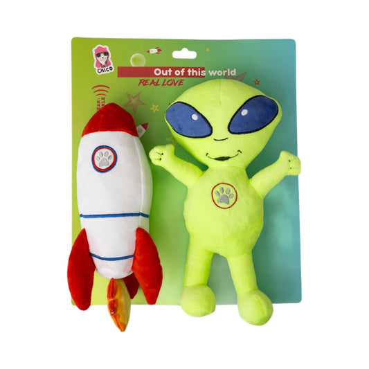 Jojo Modern Pets - Out of this World Crinkle and Squeaky Plush Dog Toy Combo