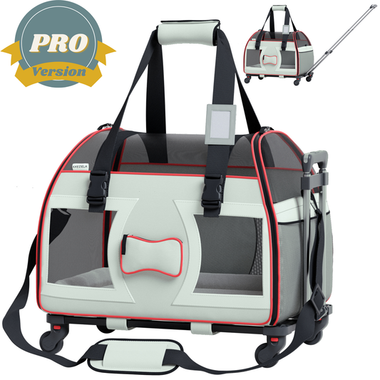 Bone Cruiser Pet Carrier with Removable Wheels - 2 Options: Gray and Red
