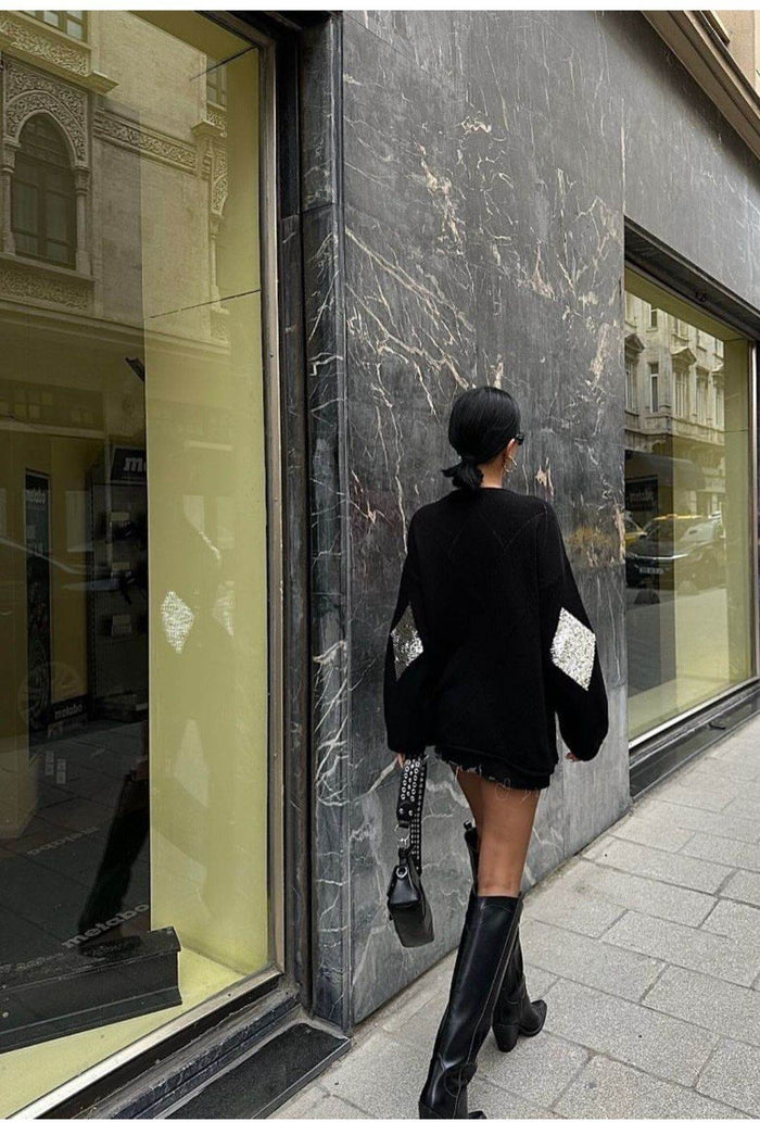 Black sequin sweaters one size - oneinmelon