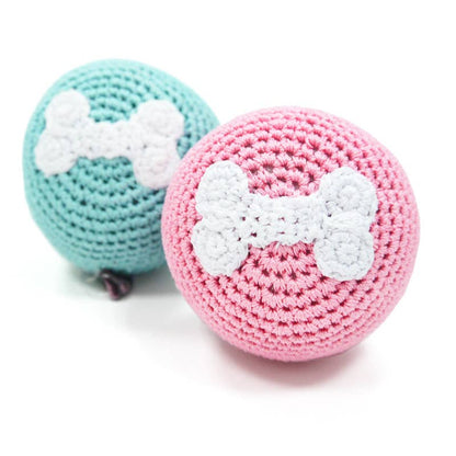 Dogo Pet - Crochet Toy - Bone Ball Pink