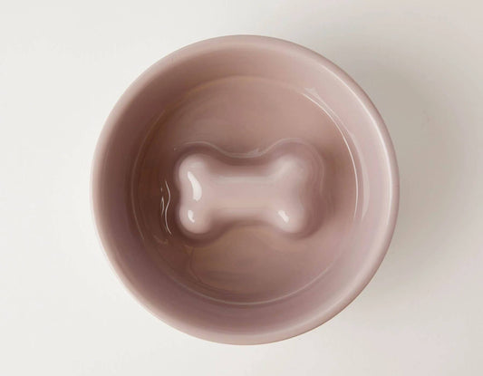 Jax & Bones Bone Slow Feeder Bowl Pink Small