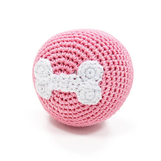 Dogo Pet - Crochet Toy - Bone Ball Pink