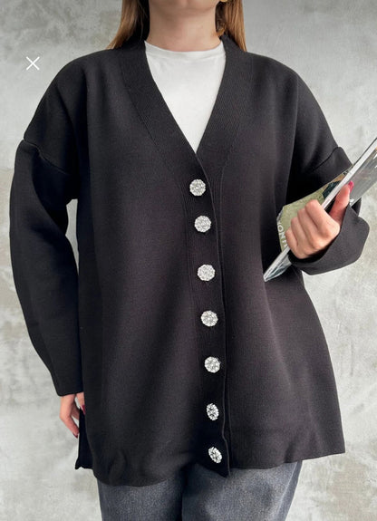 Crystal Button Cardigans