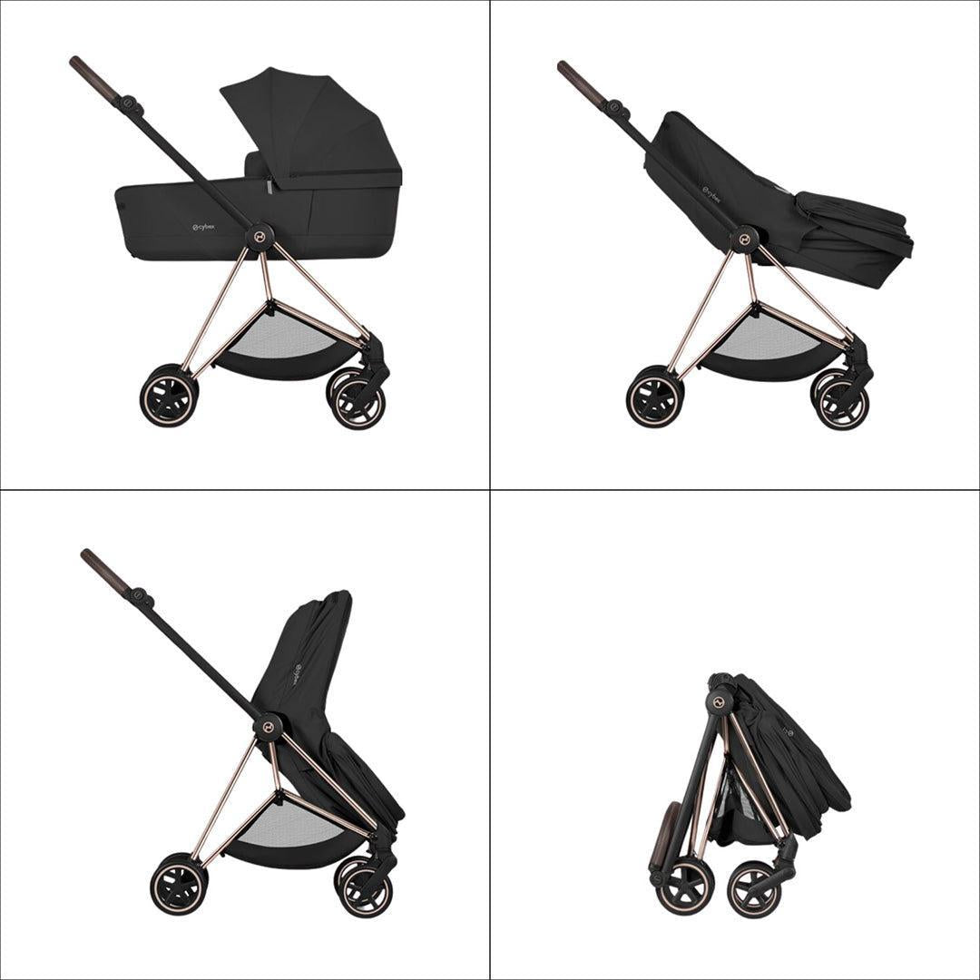 CYBEX Mios Comfort Pushchair & Foldable Carrycot - Sepia Black/Black