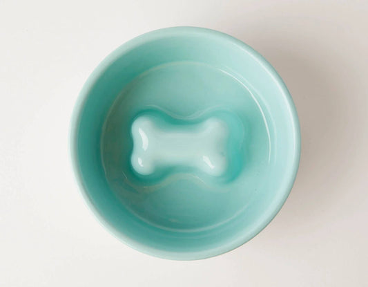 Jax & Bones Bone Slow Feeder Bowl Teal Large