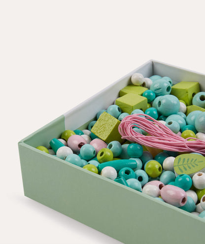 Djeco Wooden Beads, Leaves and Flowers Set