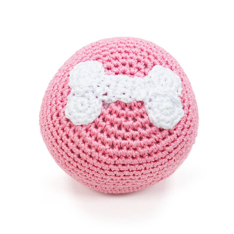 Dogo Pet - Crochet Toy - Bone Ball Pink