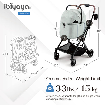 ibiyaya - Ibiyaya Tinker Small Detachable Pet Stroller