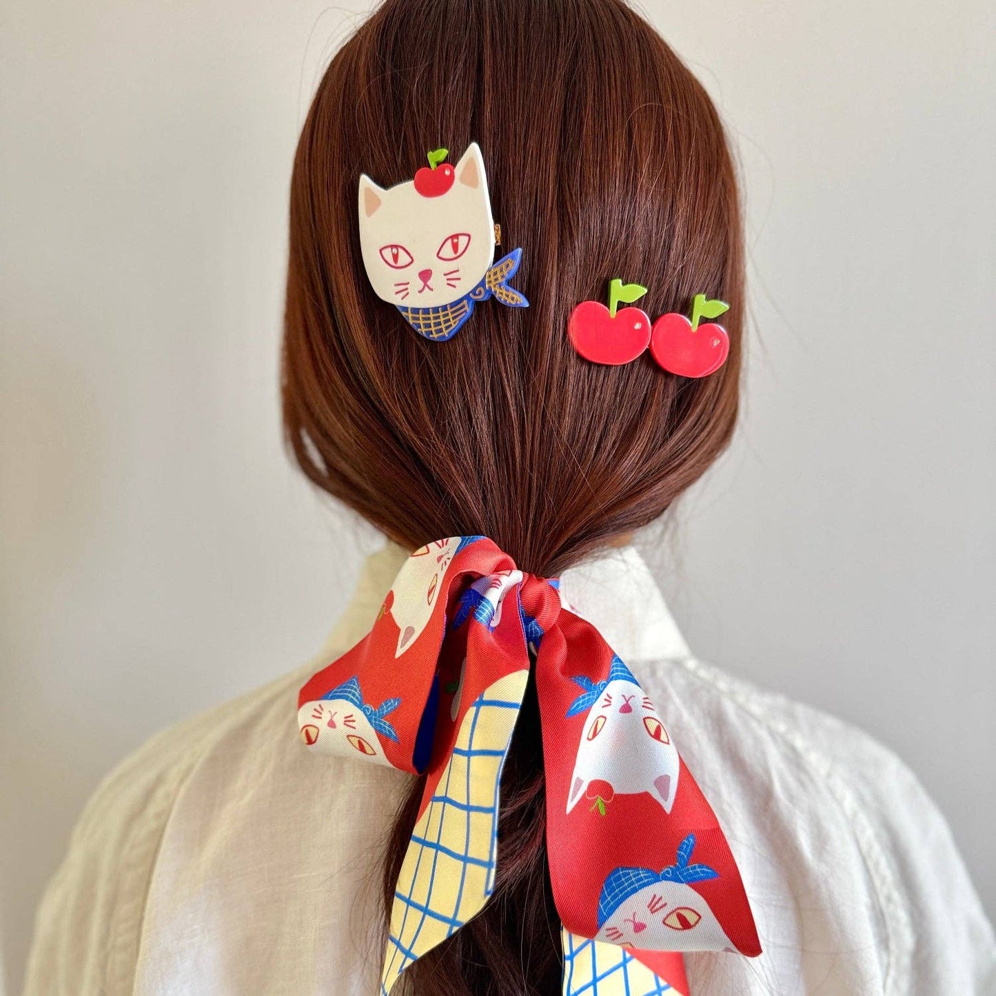 Apples Kitty Cat Alligator Hair Clip