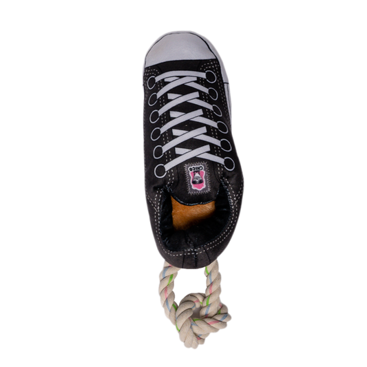 Jojo Modern Pets - Squeaking Comfort Plush Sneaker Dog Toy - Black