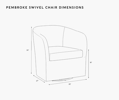 Pembroke Swivel Chair - Ditsy Dahlia Burgundy
